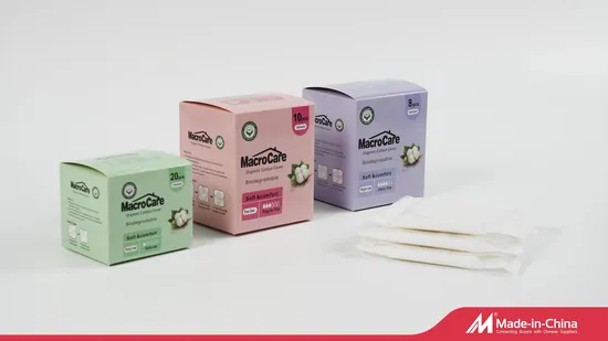 Melhor absorvente higiênico feminino com tira de ânion, guardanapo higiênico de algodão orgânico de marca própria