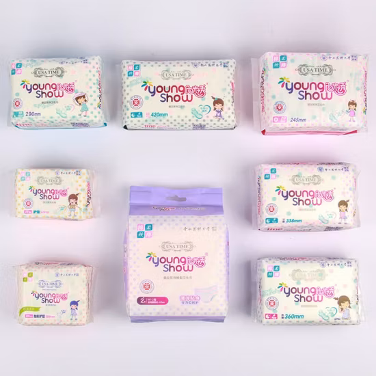 Venda por atacado de boa qualidade, preço barato, amostra grátis de guardanapo sanitário de ânion